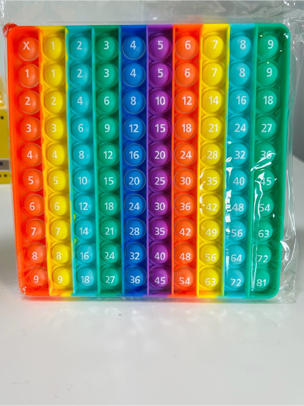 Rainbow 9x9 Multiplication Table Pop It Fidget Toy | Educational Math Sensory